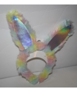 Easter Bunny Rabbit Ear Headband Pastel Plush Iridescent Rainbow '24 Wal... - $6.65