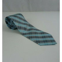 Stafford Essentials Tie Blue &amp; Silver Stipe/Plaid Design - £10.07 GBP