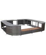 vidaXL Spa Surround Grey PE rattan, powder-coated steel, solid acacia wood - €729,81 EUR
