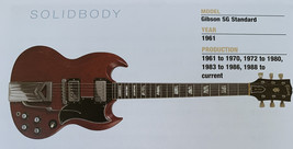 1961 Gibson SG Standard Solid Body Guitar Fridge Magnet 5.25"x2.75" NEW - $3.84