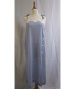 VTG 60/70s Lily of France Striped Blue nautical Lace House Dress Loungew... - $30.69