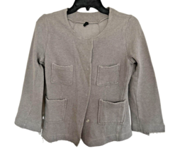 BENETTON Gray Jacket Button Down Cardigan Raw Hem Pockets Size XSmall - $24.74