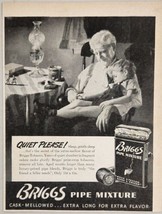 1941 Print Ad Briggs Pipe Tobacco Mixture Grandpa &amp; Grandson Fall Asleep - $10.86