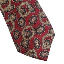Barneys New York Men&#39;s Tie Paisley Burgundy Green 100% Silk Made in USA - $4.99