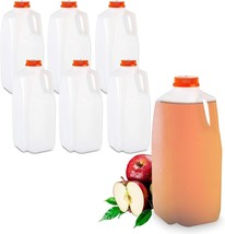 Set of 6- Empty HDPE Plastic Juice Milk Bottles with Tamper Evident Caps... - $20.25