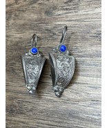 Vintage Sterling Silver .925 Dangle Drop Earrings Aztec Native American ... - $455.59 MXN
