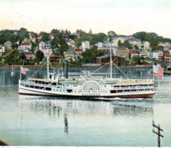 Norwich Connecticut Block Island Ferry Side Wheel Steamship Postcard - £4.61 GBP