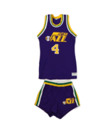 Vintage 80s Sand Knit Mens Small Utah Jazz Adrian Dantley Basketball Uni... - £221.50 GBP