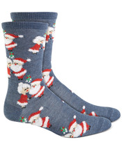 Womens Crew Socks Santa and Mrs. Claus Blue CHARTER CLUB - NWT - $3.59