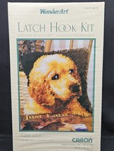 Vintage Wonderart Latch Hook Kit 12&quot; x 12&quot; Rug Puppy Love Yellow Lab Dog... - $17.52