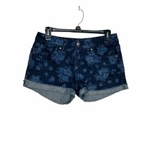 Maurices Womens Shorts Floral Stretch Denim Cotton Blend Cuff Raw Hem Bl... - £14.05 GBP