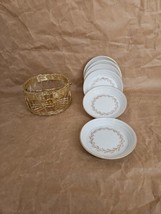 Lefton China Golden Drurel 2904 Small Sauce/Dipping Bowls/Coasters Hand Painted - $16.83