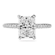 2.5CT Radiant Simulé Gemme Bague Solitaire Fiançailles 14K Plaqué or Blanc - $97.25