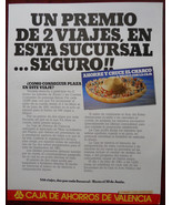 ORIGINAL Poster Spain Caja De Ahorros Valencia Savings Bank Sombrero 1981 - £21.72 GBP