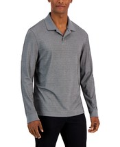 Alfani Men&#39;s Regular-Fit Solid Long-Sleeve Supima Polo Shirt Charcoal Heather-L - £20.14 GBP