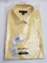 Architect Men&#39;s Shirt Yellow Short Sleeve Wrinkle Free Size: M (15 - 15 ... - £19.35 GBP