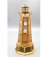 Crystal Millennium Lighthouse Music Box Tea Light Candle Holder 24K Gold... - $16.78