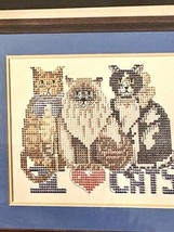NIP Bucilla Colorpoint Cross Stitch 13”x10” I Love Cats Paint Stitching ... - £13.87 GBP