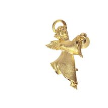 Vintage Robyn Rush RR Gold Tone Angel Bell Pin Brooch Signed Costume Jew... - $14.89