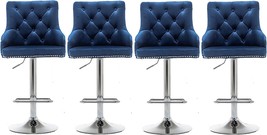 Set Of 4 Kitchen Upholstered Dining Barstool 25&quot;-33&quot; Adjustable High Bac... - £426.09 GBP