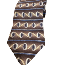 VTG Necktie Mens Tie Gianfranco Ruffini Italy Imported Silk Striped Brown USA - £15.39 GBP