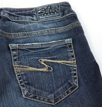 Silver Aiko Dark Wash Boot Cut Low Rise Stretch Denim Jeans Womens 28 28x30 - $33.63 CAD