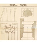 Tuscan Order Columns Drawing Examples Vignola 1904 Architecture Ephemera... - $29.99