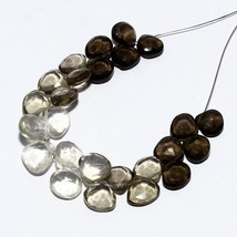 Natural Smoky Quartz Faceted Heart Briolette Beads Loose Gemstone making... - £7.47 GBP