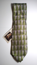 Jerry Garcia Stonehenge Green Tree Pattern Silk Neck Tie With Tag Mens N... - £18.41 GBP