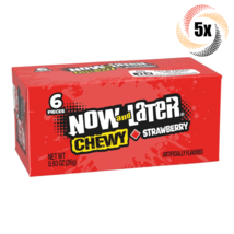 5x Packs Now &amp; Later Chewy Strawberry Flavor Candy | 6 Pieces Per Pack |... - £6.56 GBP
