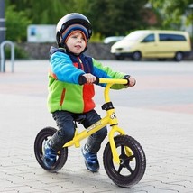 Kids No Pedal Balance Bike with Adjustable Handlebar and Seat-Yellow - C... - £72.50 GBP