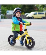 Kids No Pedal Balance Bike with Adjustable Handlebar and Seat-Yellow - C... - £72.62 GBP