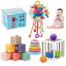 4 In 1 Baby Toys 6To12-18 Months, Pull String Baby Teething Toys, Stacking Build - £48.78 GBP