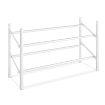 Whitmor, White 2-Tier Expandable and Stackable Shoe Rack - £32.16 GBP