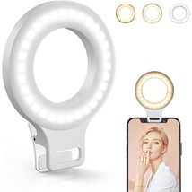 Clip On Ring Light, Rechargeable 60 Led Selfie Ring Light For Phone, Laptop, Tab - £29.84 GBP