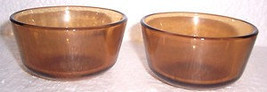 Anchor Hocking (2) Brown Color Glass Collectible Custard Bowls 6 oz USA - £9.43 GBP