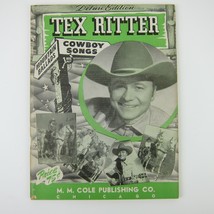 Tex Ritter Sheet Music Cowboy Songs &amp; Mountain Ballads Songbook Vintage 1941 - £31.26 GBP
