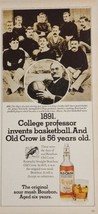 1975 Print Ad Old Crow Kentucky Bourbon Whiskey Naismith Invents Basketball - $17.65