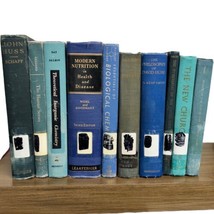 Lot Of 10 Large Blue Old Vintage Antique Hardcover books Staging or Deco... - £32.10 GBP