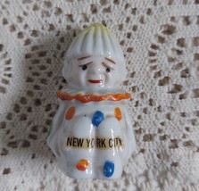 Vintage New York Souvenir Salt Or Pepper Shaker Sad Clown Free Us Shipping - £9.74 GBP
