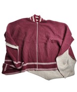 RAG &amp; BONE Maroon Varsity Full Zip Wool Poncho Cape $450 One Size - $3,628.09 MXN
