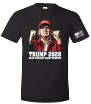 Trump 2028 Tshirt Make America Great Forever Printed Tshirt with Shoulde... - £16.37 GBP+