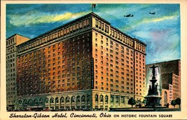 Linen POSTCARD- SHERATON-GIBSON Hotel, Cincinnati, Ohio BK51 - £1.58 GBP