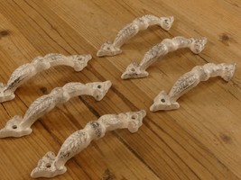6 Cast Iron Barn Gate Pulls Door Handles 5 3/4&quot; Drawer Pulls Distressed ... - $21.99