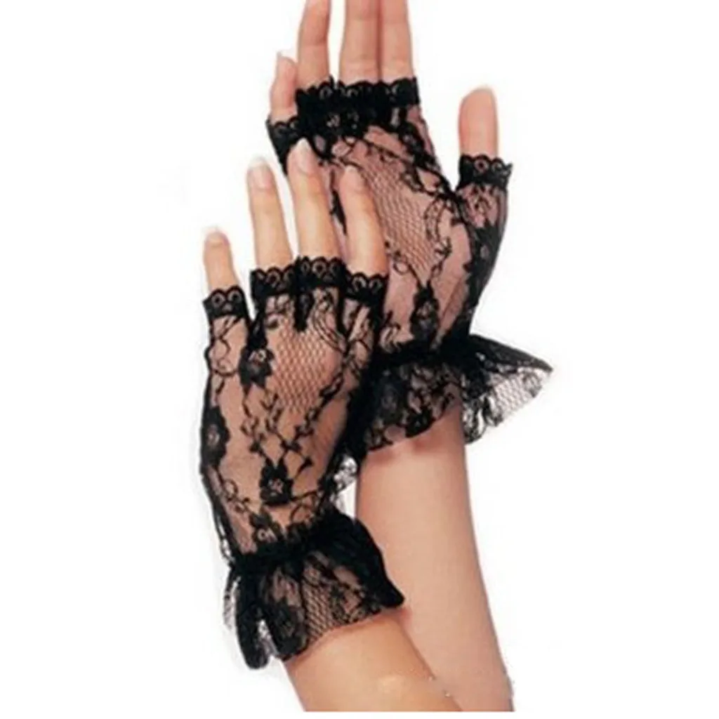 Fashion Sailor Dance Long Fingerless Womens Sexy Lace Gloves Ladies Half Finger - £9.08 GBP+