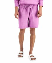 Sun + Stone Men&#39;s Regular-Fit Garment-Dyed 8&quot; Fleece Shorts in First Bloom-Small - £14.95 GBP