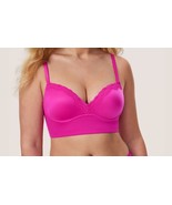 Dobreva Soft Wireless Push Up Bra F020 Glitter Pink Padded Plunge Women&#39;... - $20.41 CAD