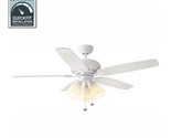 Hampton Bay Rockport 52&quot; Indoor Matte White LED Ceiling Fan with Light - £60.63 GBP