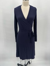Boden Wrap Dress Sz 6R Navy Blue Long Sleeve Jersey Knit - £23.04 GBP