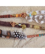 Macrame dreadlock bead with spirals, blue howlite dread jewelry - $17.78 CAD
